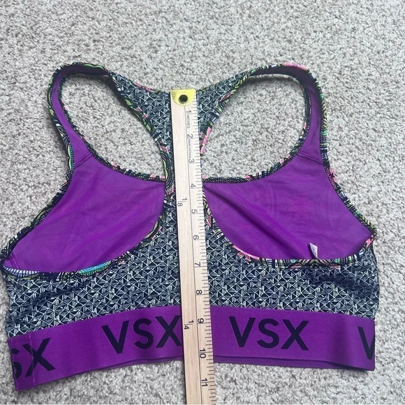 Victoria Sport Geometric Sports Bra VSX Victorias Secret Green Purple L - Picture 6 of 6